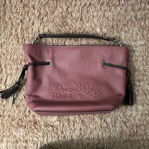 Coach Plum Leather Shoulder Bag